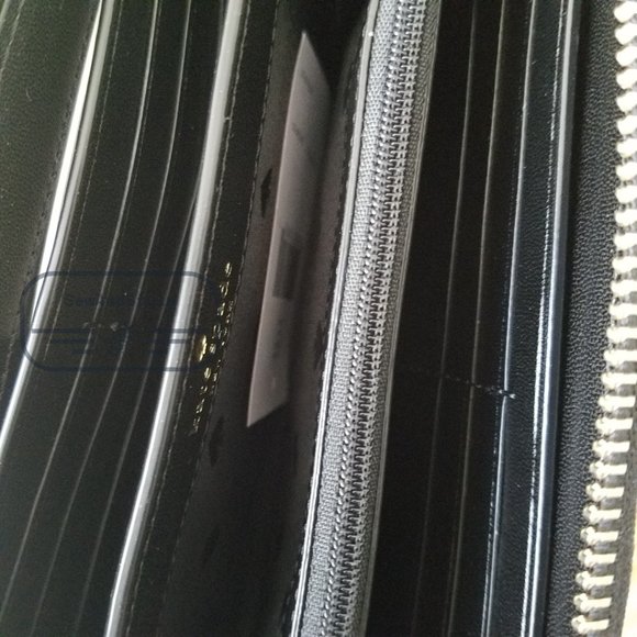 Kate Spade NWT Meow Cat Large Continental Wallet in Black Leather White Leopard - Picture 6 of 12